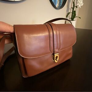 Banana Republic Tan Leather Messenger Bag